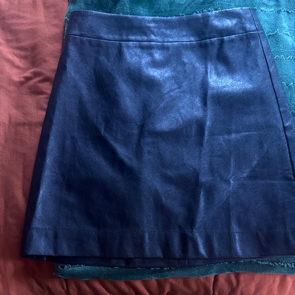 J. Crew Black Leather Mini Skirt